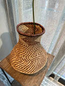 Rieten vaasje met zigzag patronen- 30 cm