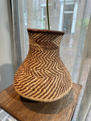 Rieten vaasje met zigzag patronen- 30 cm