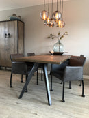 Eetkamerstoel Randy in donkergrijs PU-leder