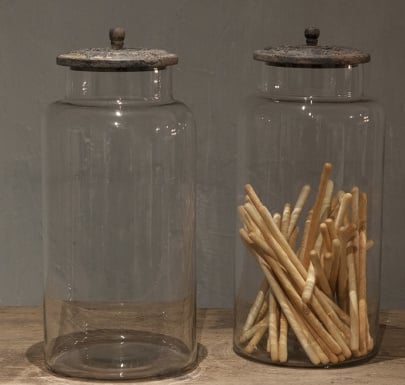 Ewell Spanning Ruim Voorraadpot XL van glas met houten deksel