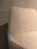 Fauteuil Ties in ecrukleurige stof met draaipoot