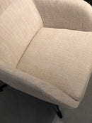 Fauteuil Ties in ecrukleurige stof met draaipoot