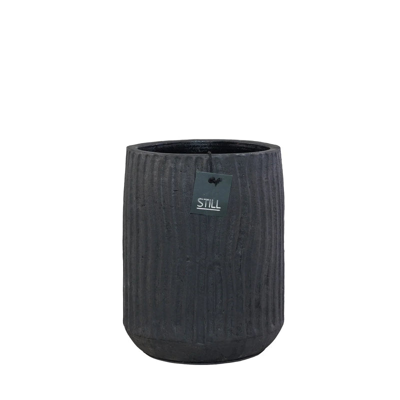 STILL Collection pot met ribbels - 25x32 cm - Black Series