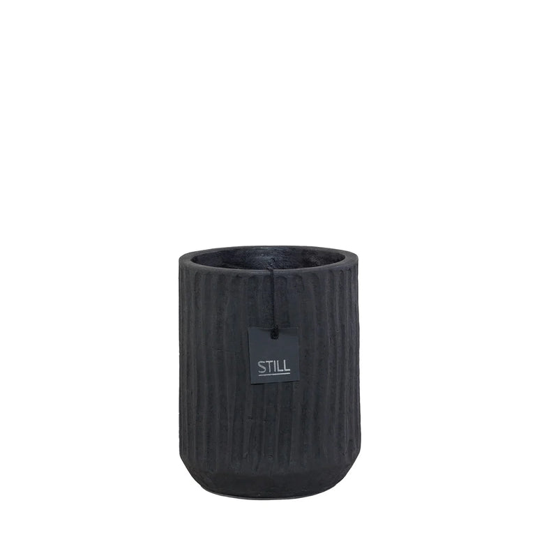 STILL Collection pot met ribbels - 18x30 cm - Black Series