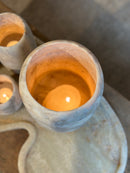 Albast windlicht in beigekleur XL - H25 x D15 cm