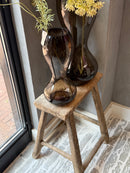 Amberkleurige zandloper vaas - Pipra - D23 x H50 cm