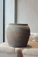 Donkergrijze authentieke waterkruik – H40 × D39 cm