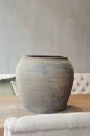 Donkergrijze authentieke waterkruik – H40 × D39 cm