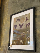 Art print met zwarte lijst - Sunbirds - B40 x H50 cm