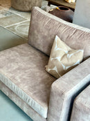Bank Anneloes 1/2 3 zits element met 1 armleuning in zandkleurige stof