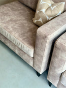 Bank Anneloes 1/2 3 zits element met 1 armleuning in zandkleurige stof