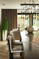 Barstoel Jill in zilverkleurige stof met zwart metalen frame