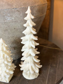 Beeldje van witte kerstboom - H41 x D15 cm