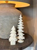 Beeldje van witte kerstboom - H41 x D15 cm