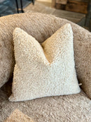 Beigekleurig kussen met lamswol-effect - 45x45 cm - Lamby Ecru