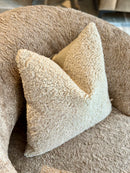 Beigekleurig kussen met lamswol-effect - 45x45 cm - Lamby Ecru
