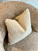 Beigekleurig kussen met lamswol-effect - 45x45 cm - Lamby Ecru