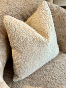 Beigekleurig kussen met lamswol-effect - 45x45 cm - Lamby Ecru