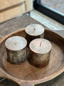 Cilinderkaars metallic bronskleur – 10×10 cm