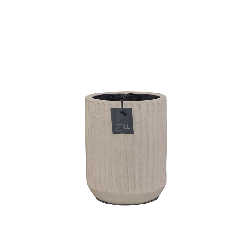 STILL Collection pot met ribbels - 18x30 cm - Taupe