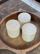 Cilinderkaars metallic champagnekleur – 10×10 cm