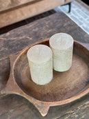 Cilinderkaars metallic champagnekleur – 10×15 cm