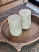 Cilinderkaars metallic champagnekleur – 10×15 cm