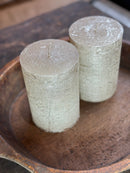 Cilinderkaars metallic champagnekleur – 10×15 cm