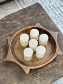 Cilinderkaars metallic champagnekleur – 7×10 cm