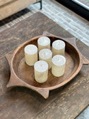 Cilinderkaars metallic champagnekleur – 7×10 cm