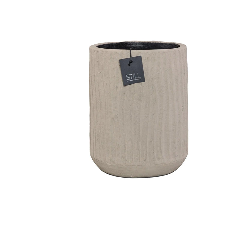 STILL Collection pot met ribbels - 25x32 cm - Taupe