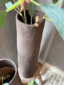 Donkerbruine hoge vaas - Soave - H14 x D49 cm