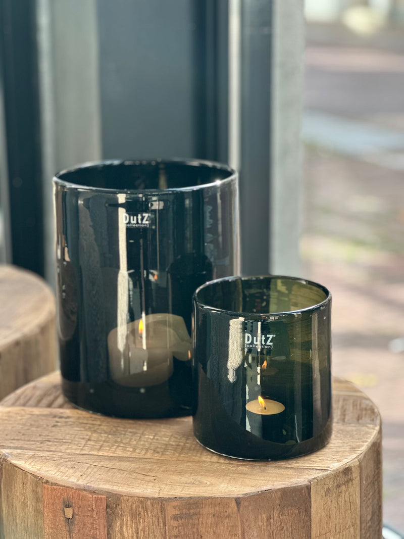 DutZ Collection cilindervaas / windlicht – Smoke – H14 × D14 cm