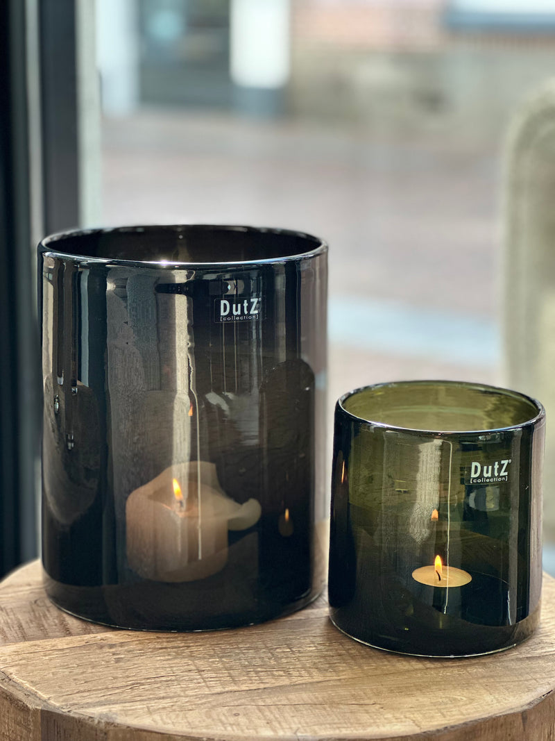 DutZ Collection cilindervaas / windlicht – Smoke – H14 × D14 cm