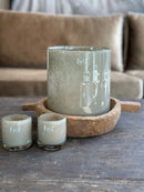 DutZ Collection cilindervaas / windlicht – Taupe – H18 × D18 cm