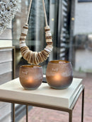 DutZ Collection windlicht Diva in matte amberkleur - H12 x D11 cm