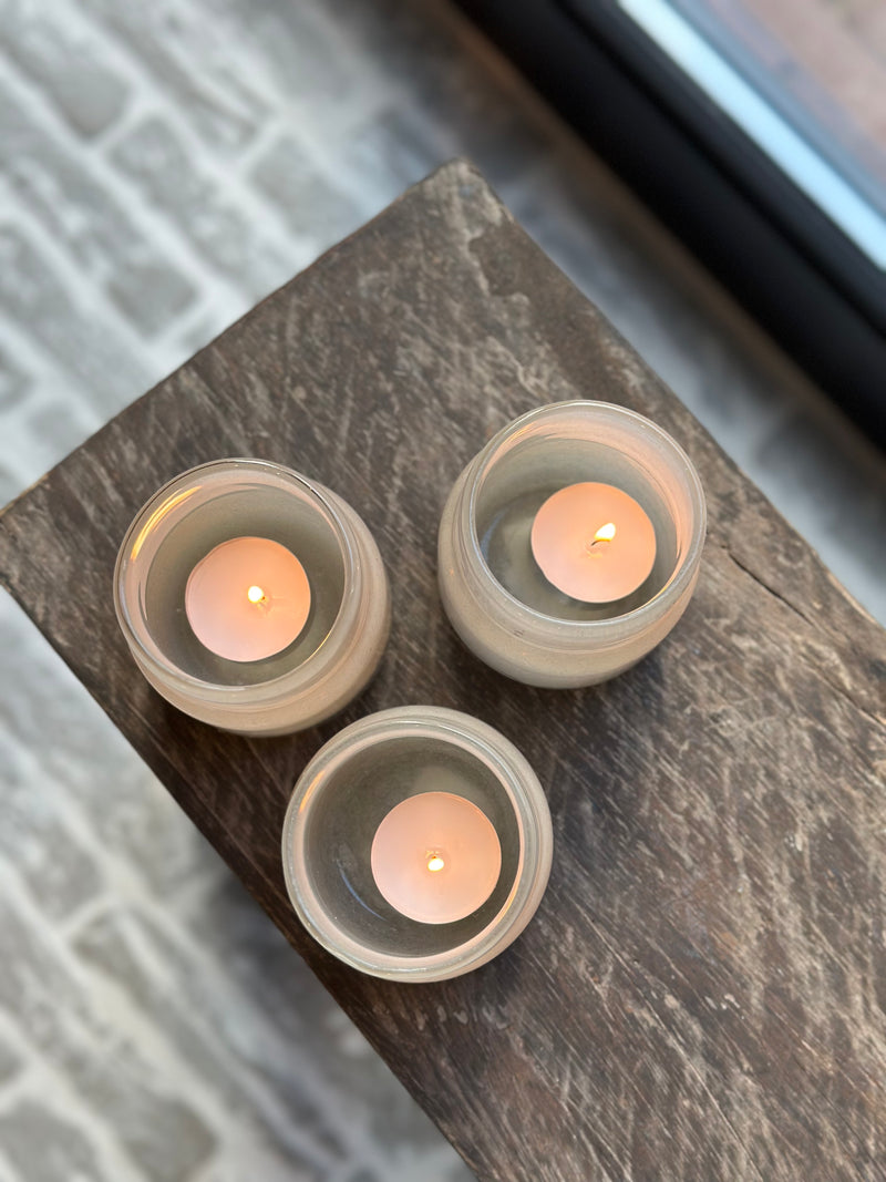 DutZ Collection windlicht Maartje beige - H8 x D8 cm