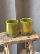 DutZ Collection windlicht in geelgroene kleur - D13 x H16 cm - Chartreuse