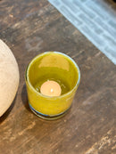 DutZ Collection windlicht in geelgroene kleur - D13 x H16 cm - Chartreuse