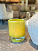 DutZ Collection windlicht in geelgroene kleur - D13 x H16 cm - Chartreuse