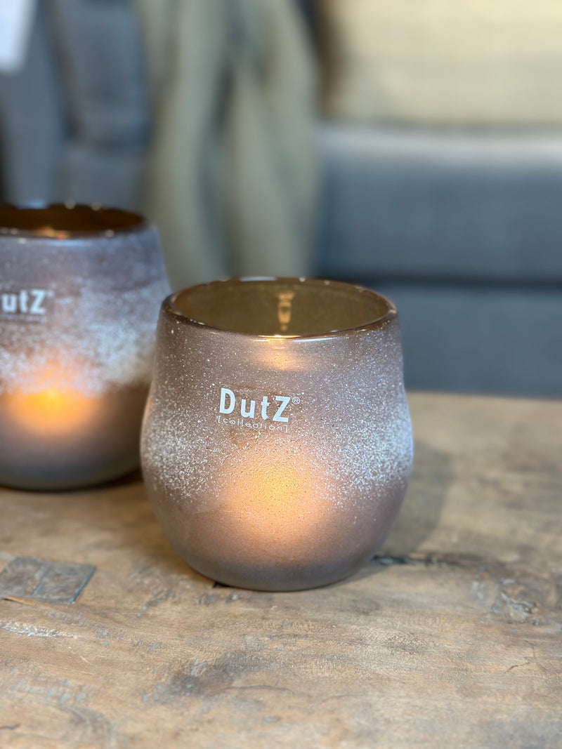 DutZ Collection windlicht Diva in matte amberkleur - H10 x D10 cm