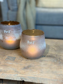 DutZ Collection windlicht Diva in matte amberkleur - H10 x D10 cm
