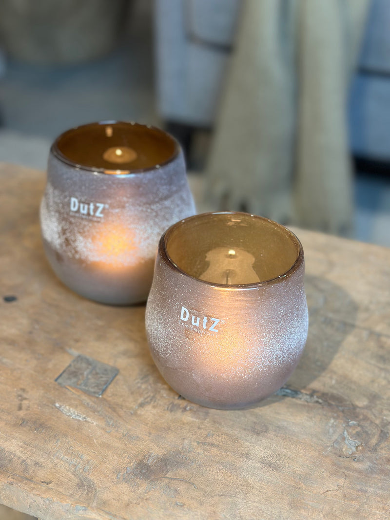 DutZ Collection windlicht Diva in matte amberkleur - H10 x D10 cm