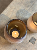 DutZ Collection windlicht Diva in matte amberkleur - H12 x D11 cm