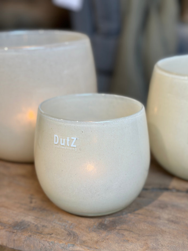 DutZ Collection windlicht in beigekleur - H12 x D12 cm