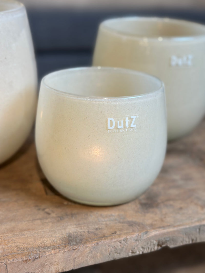 DutZ Collection windlicht in beigekleur - H12 x D12 cm