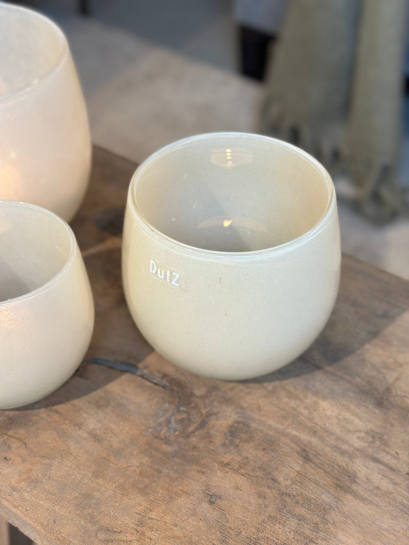 DutZ Collection windlicht in beigekleur - H15 x D15 cm