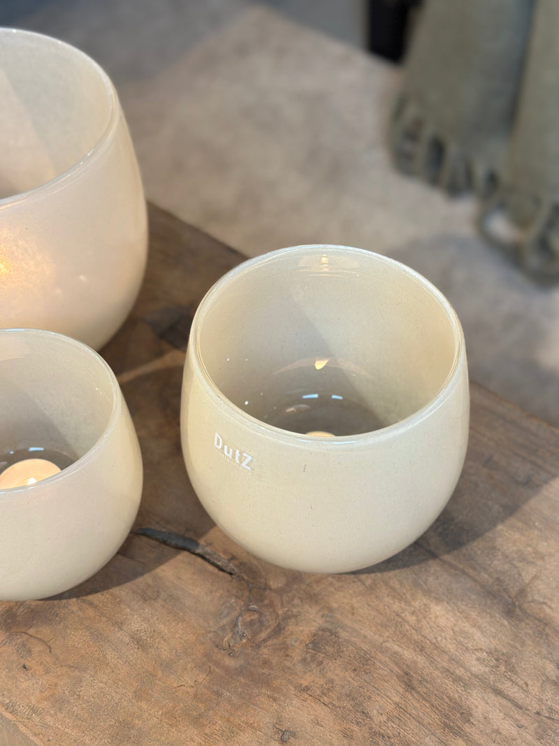 DutZ Collection windlicht in beigekleur - H15 x D15 cm