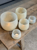 DutZ Collection windlicht in beigekleur - H15 x D15 cm