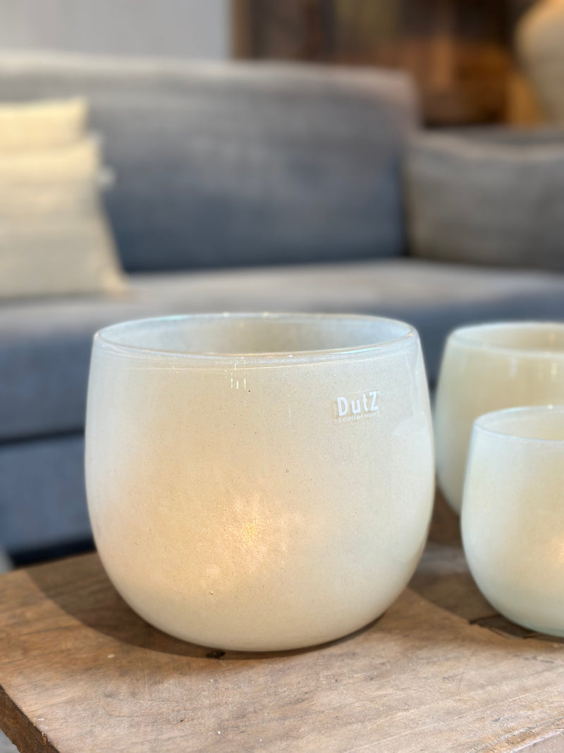 DutZ Collection windlicht in beigekleur - H18 x D18 cm